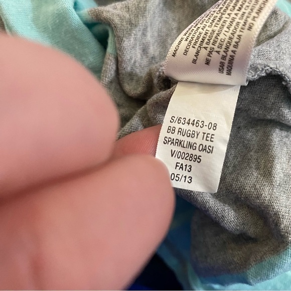 Old Navy Rugby Tee Striped Long Sleeve Gray Combo S - Picture 3 of 4